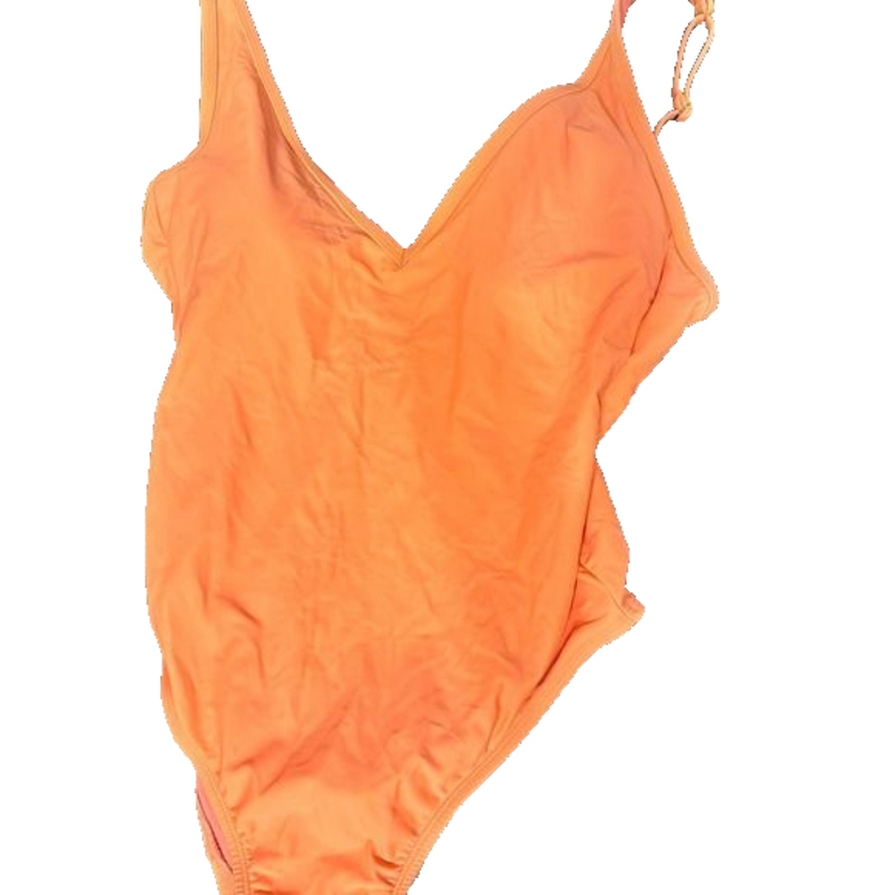 Women’s peach low back one piece swimsuit size large